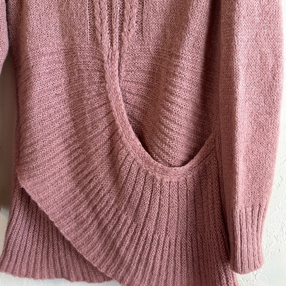 Berretti Made in Italy Cozy Mauve Pink Cowl Neck Mohair Wool Sweater Sz M - Picture 2 of 12
